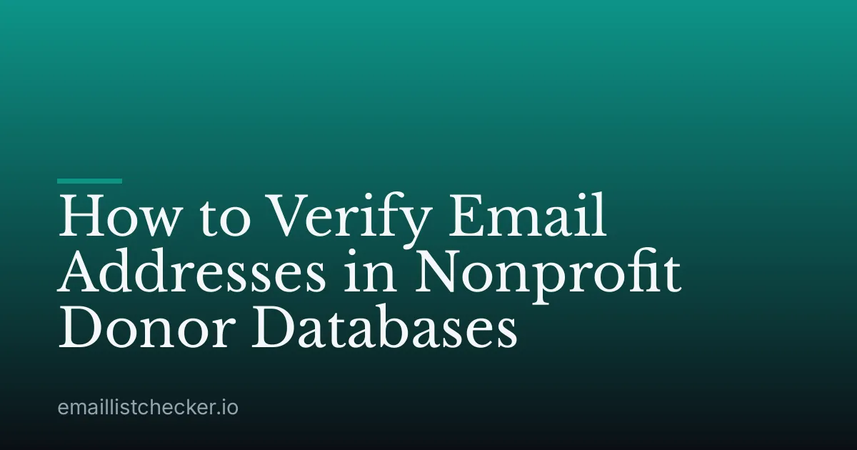 How to Verify Email Addresses in Nonprofit Donor Databases
