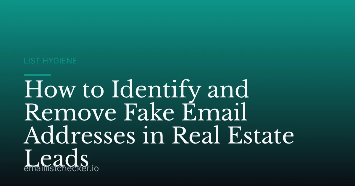 How to Identify and Remove Fake Email Addresses in Real Estate Leads