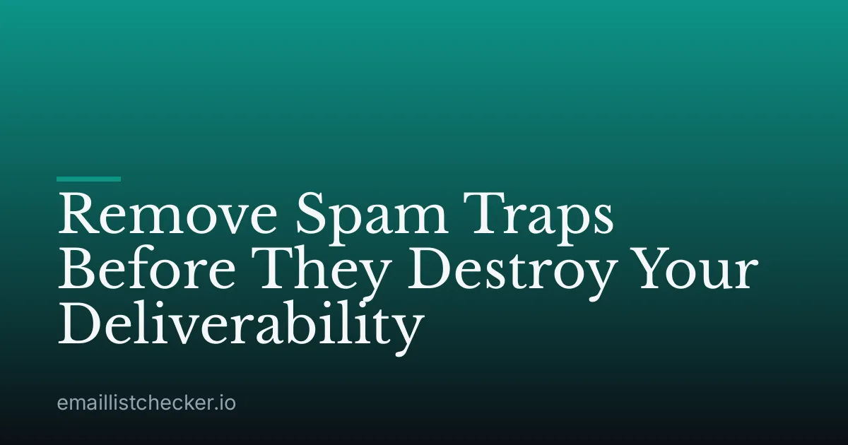 Remove Spam Traps Before They Destroy Your Deliverability