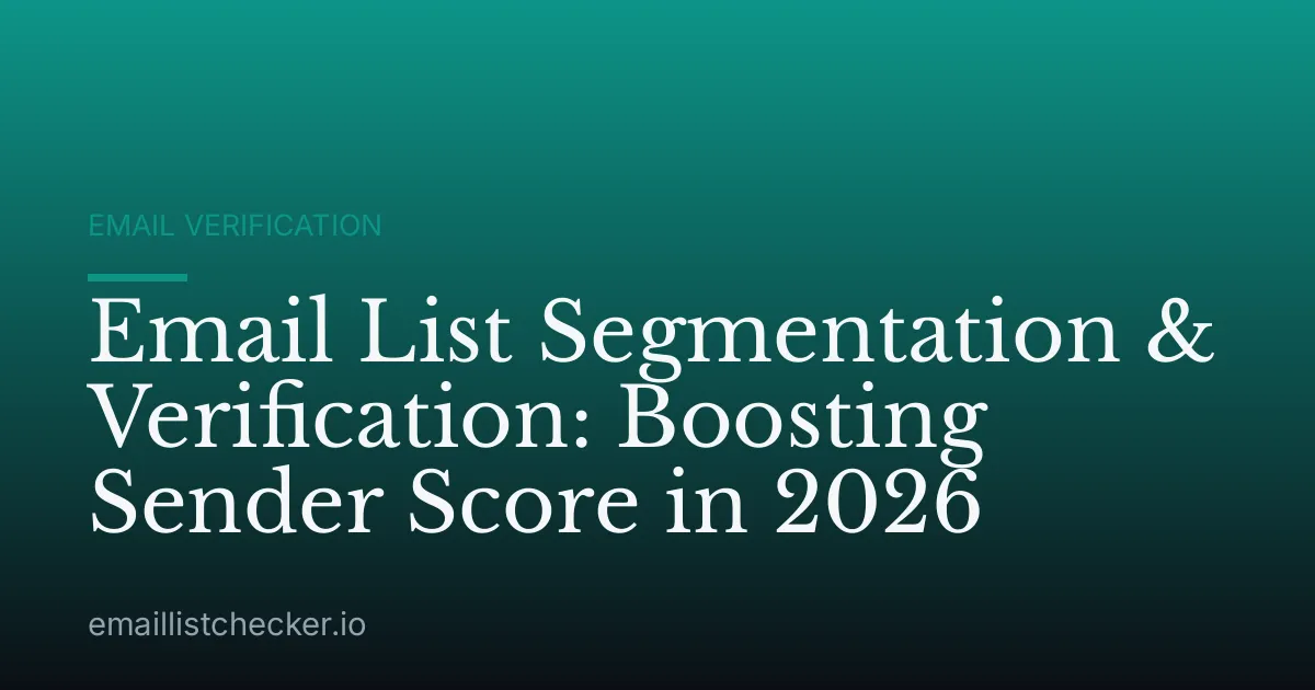Email List Segmentation & Verification: Boosting Sender Score in 2026