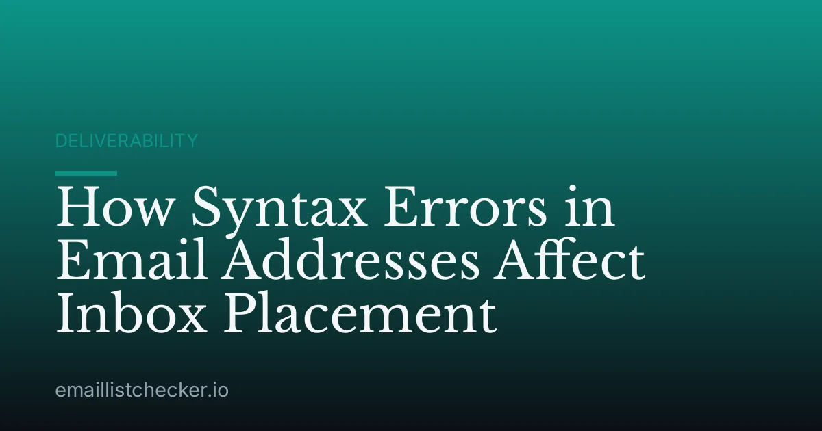 How Syntax Errors in Email Addresses Affect Inbox Placement