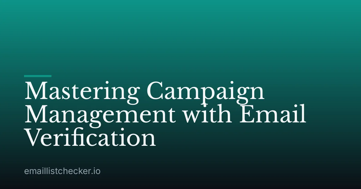Mastering Campaign Management with Email Verification