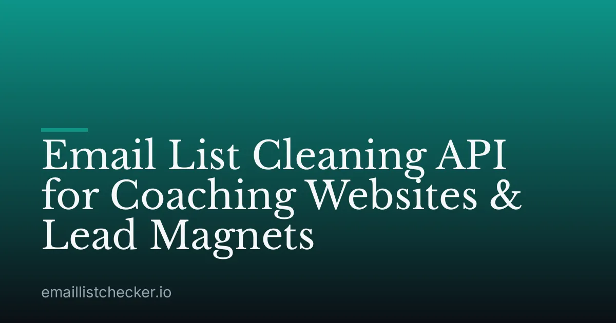 Email List Cleaning API for Coaching Websites & Lead Magnets
