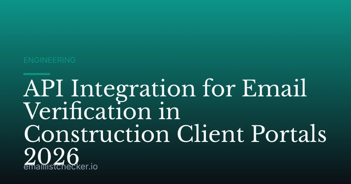 API Integration for Email Verification in Construction Client Portals 2026