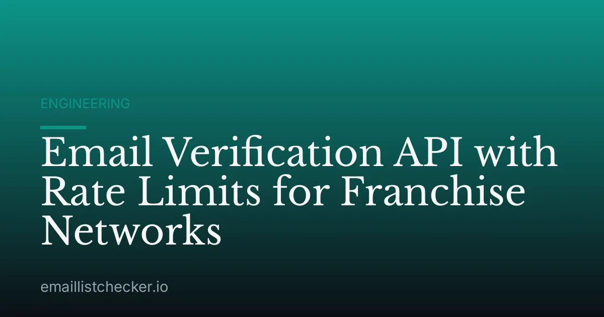 Email Verification API with Rate Limits for Franchise Networks