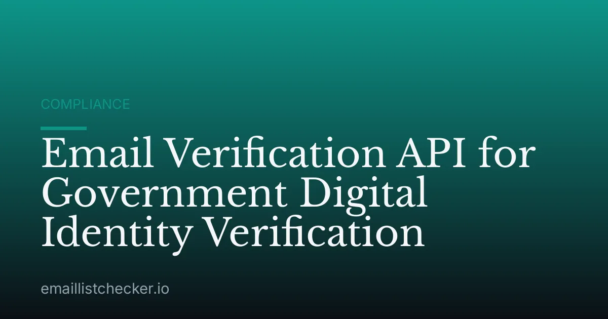 Email Verification API for Government Digital Identity Verification