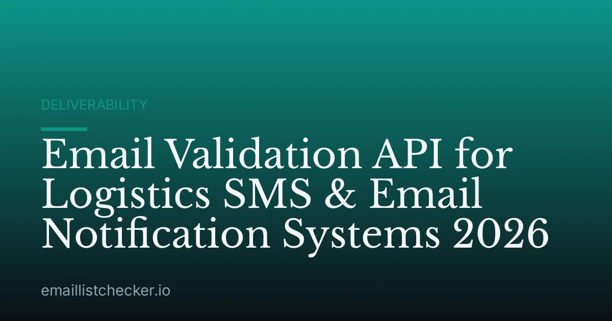 Email Validation API for Logistics SMS & Email Notification Systems 2026