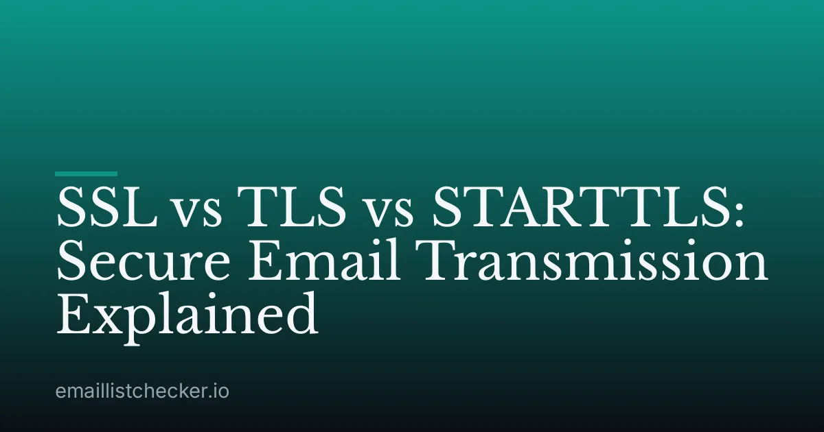 SSL vs TLS vs STARTTLS: Secure Email Transmission Explained
