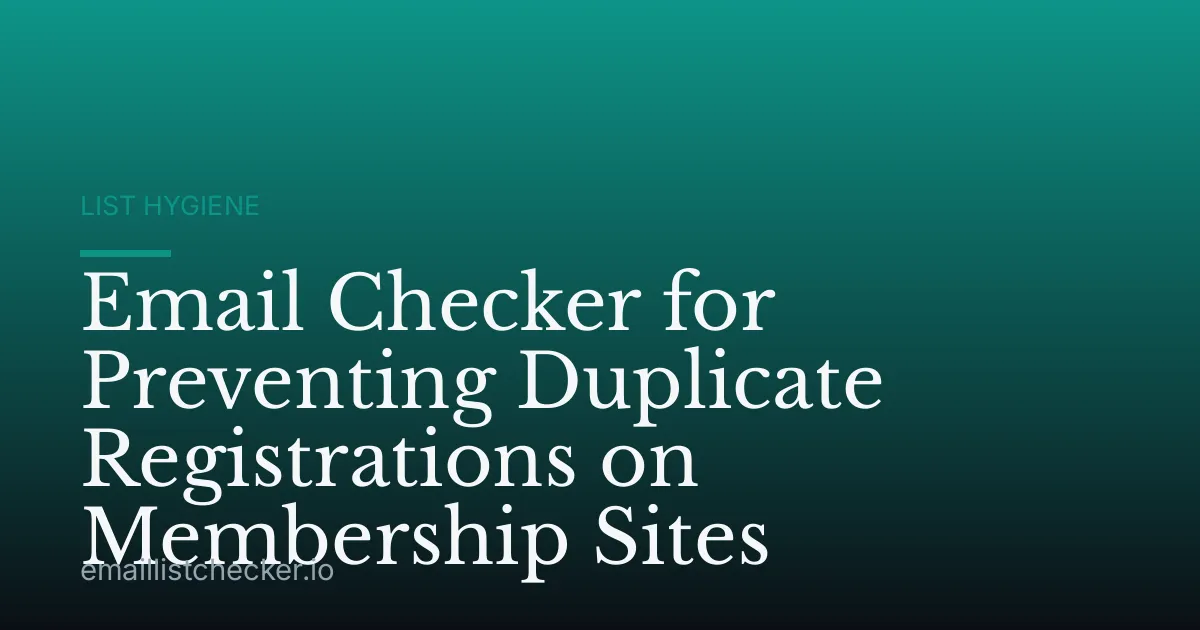Email Checker for Preventing Duplicate Registrations on Membership Sites