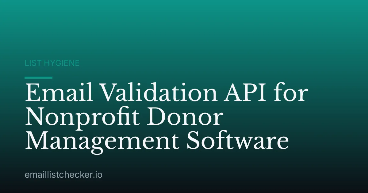 Email Validation API for Nonprofit Donor Management Software