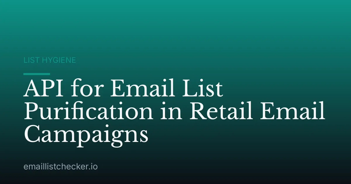 API for Email List Purification in Retail Email Campaigns