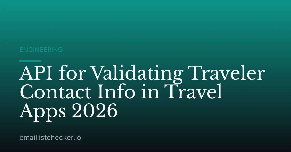 API for Validating Traveler Contact Info in Travel Apps 2026