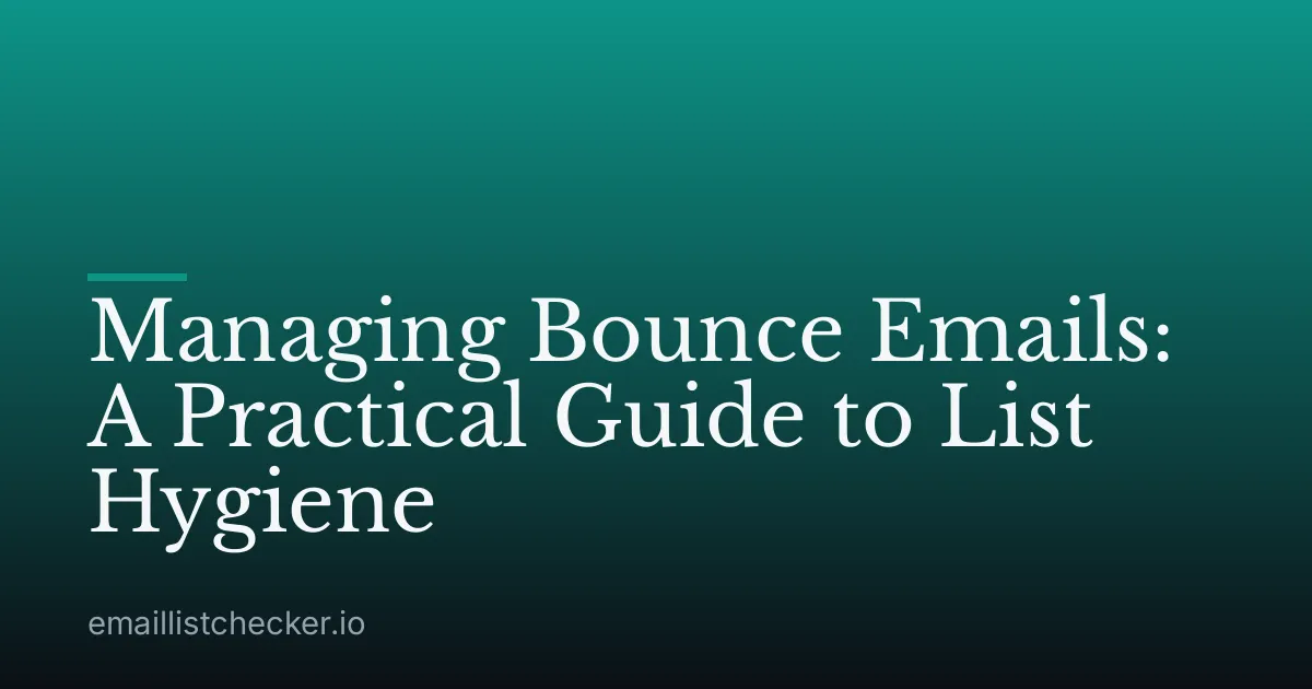 Managing Bounce Emails: A Practical Guide to List Hygiene