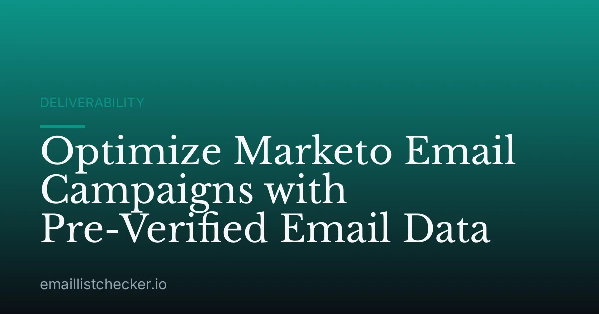 Optimize Marketo Email Campaigns with Pre-Verified Email Data