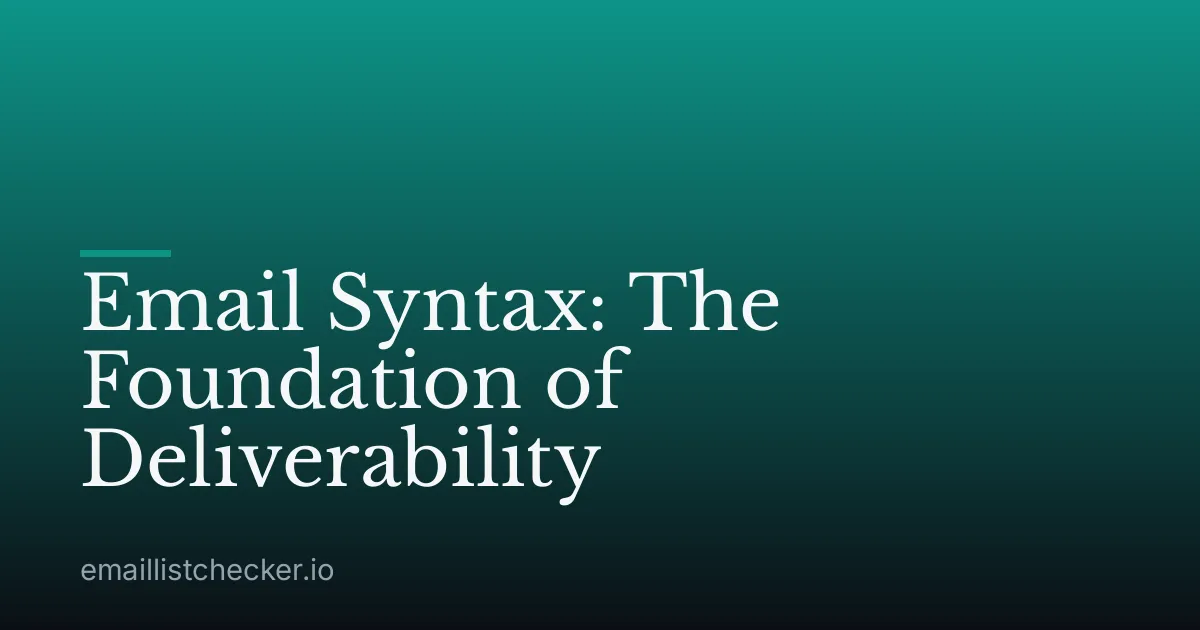 Email Syntax: The Foundation of Deliverability