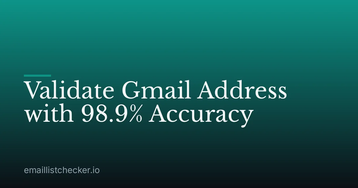 Validate Gmail Address with 98.9% Accuracy