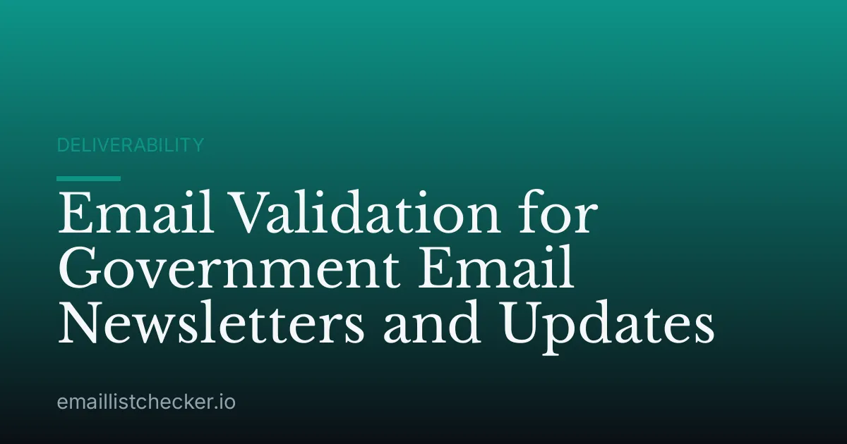 Email Validation for Government Email Newsletters and Updates