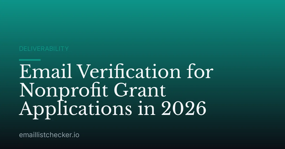 Email Verification for Nonprofit Grant Applications in 2026