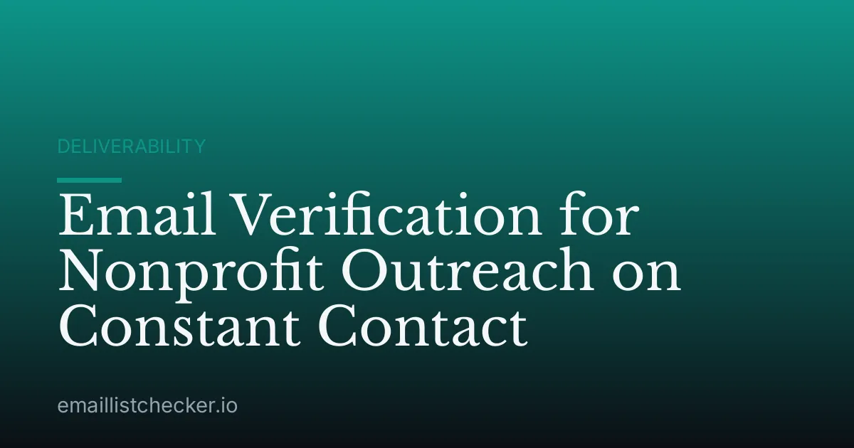 Email Verification for Nonprofit Outreach on Constant Contact