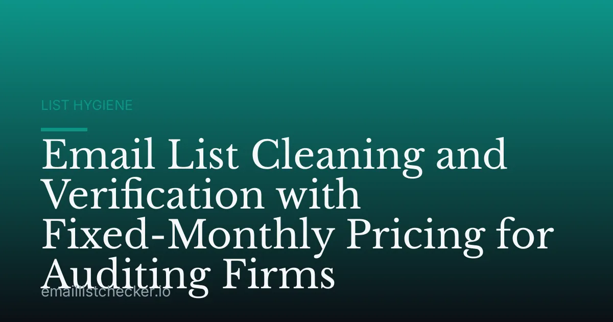 Email List Cleaning and Verification with Fixed-Monthly Pricing for Auditing Firms
