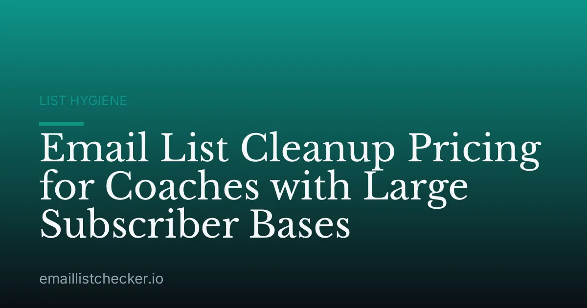 Email List Cleanup Pricing for Coaches with Large Subscriber Bases