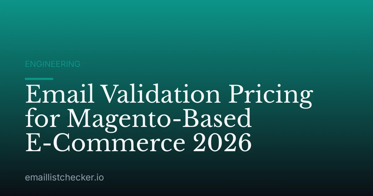 Email Validation Pricing for Magento-Based E-Commerce 2026