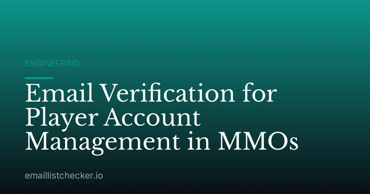 Email Verification for Player Account Management in MMOs