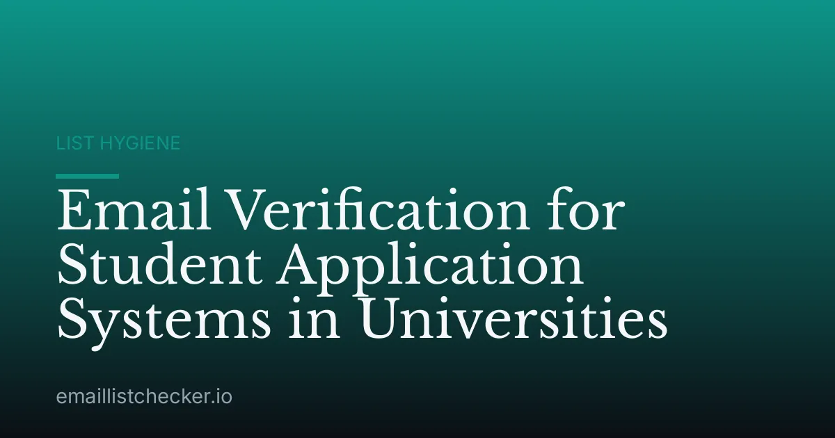Email Verification for Student Application Systems in Universities
