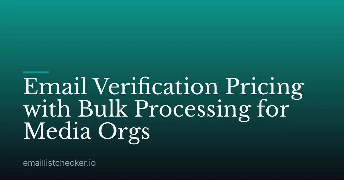Email Verification Pricing with Bulk Processing for Media Orgs