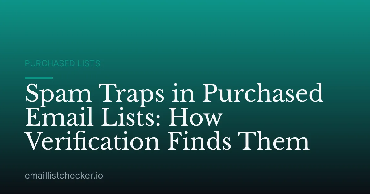 Spam Traps in Purchased Email Lists: How Verification Finds Them