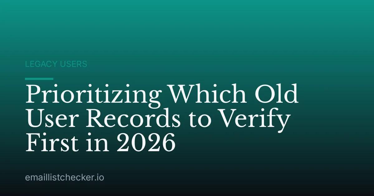 Prioritizing Which Old User Records to Verify First in 2026