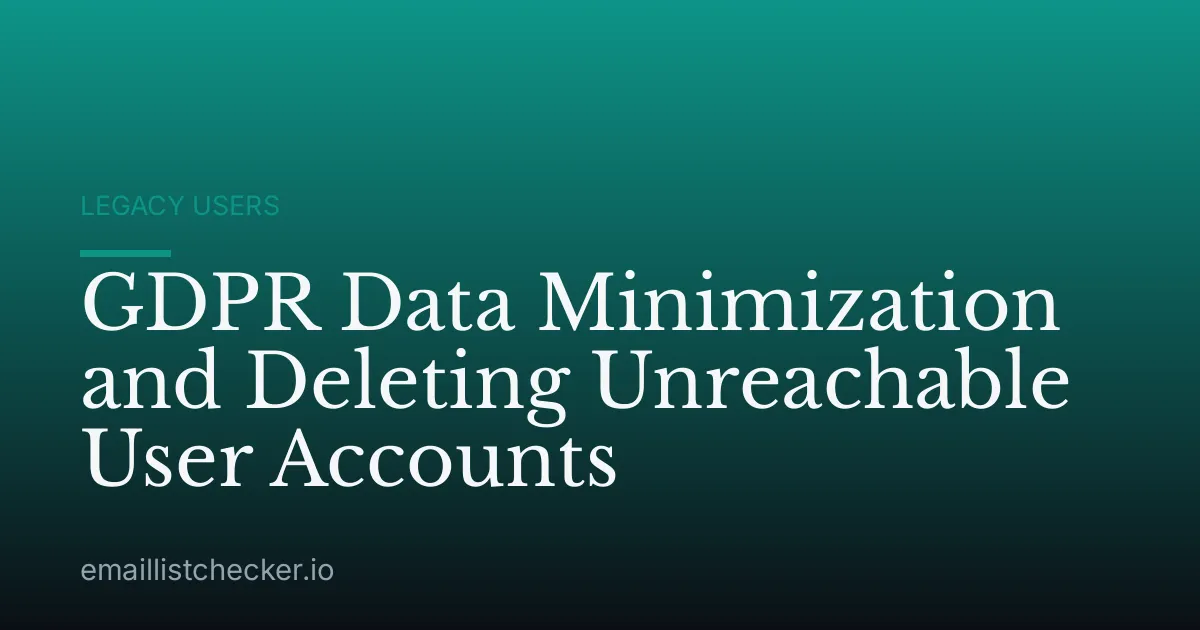 GDPR Data Minimization and Deleting Unreachable User Accounts