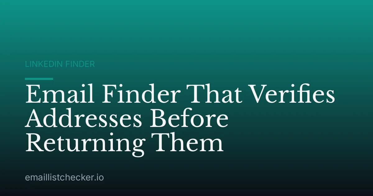Email Finder That Verifies Addresses Before Returning Them