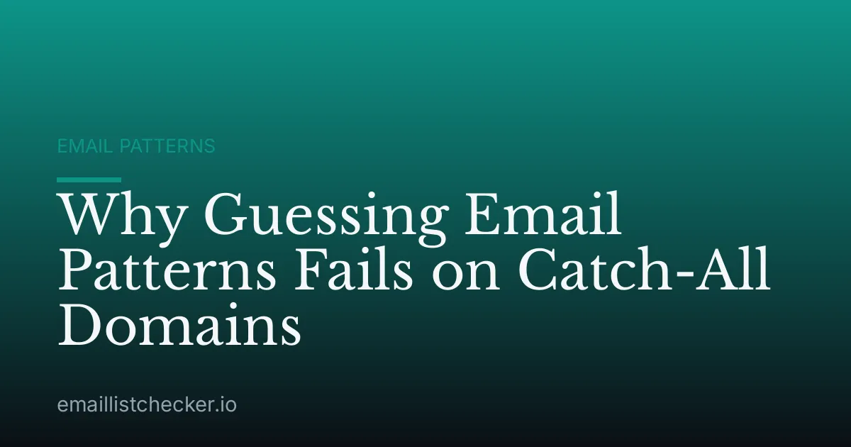 Why Guessing Email Patterns Fails on Catch-All Domains