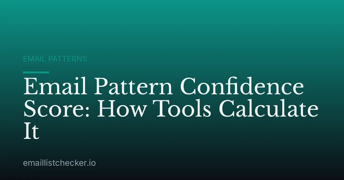 Email Pattern Confidence Score: How Tools Calculate It