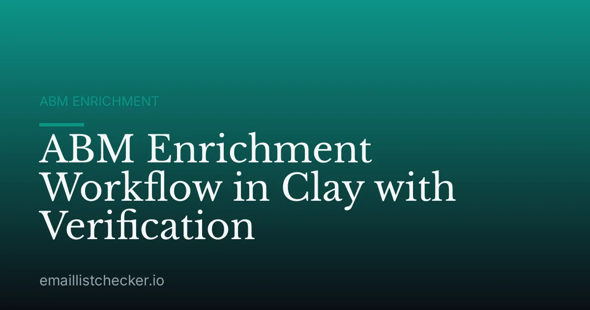ABM Enrichment Workflow in Clay with Verification