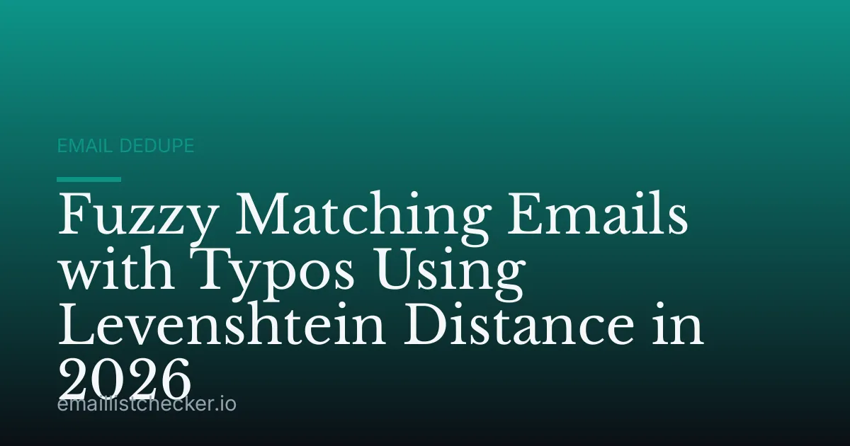 Fuzzy Matching Emails with Typos Using Levenshtein Distance in 2026