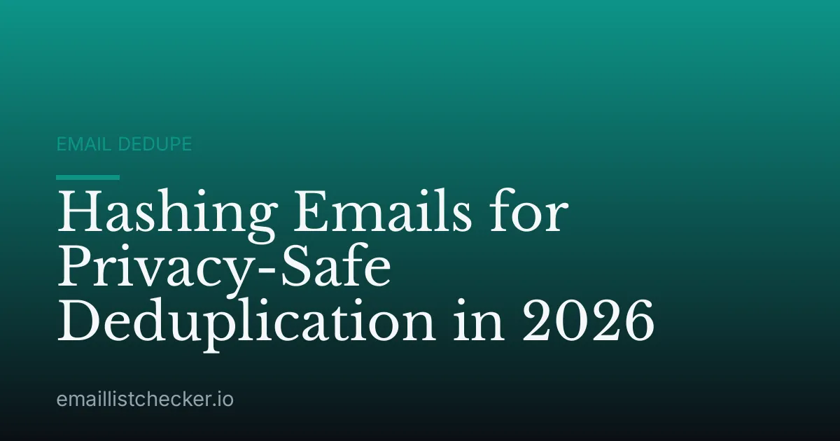 Hashing Emails for Privacy-Safe Deduplication in 2026