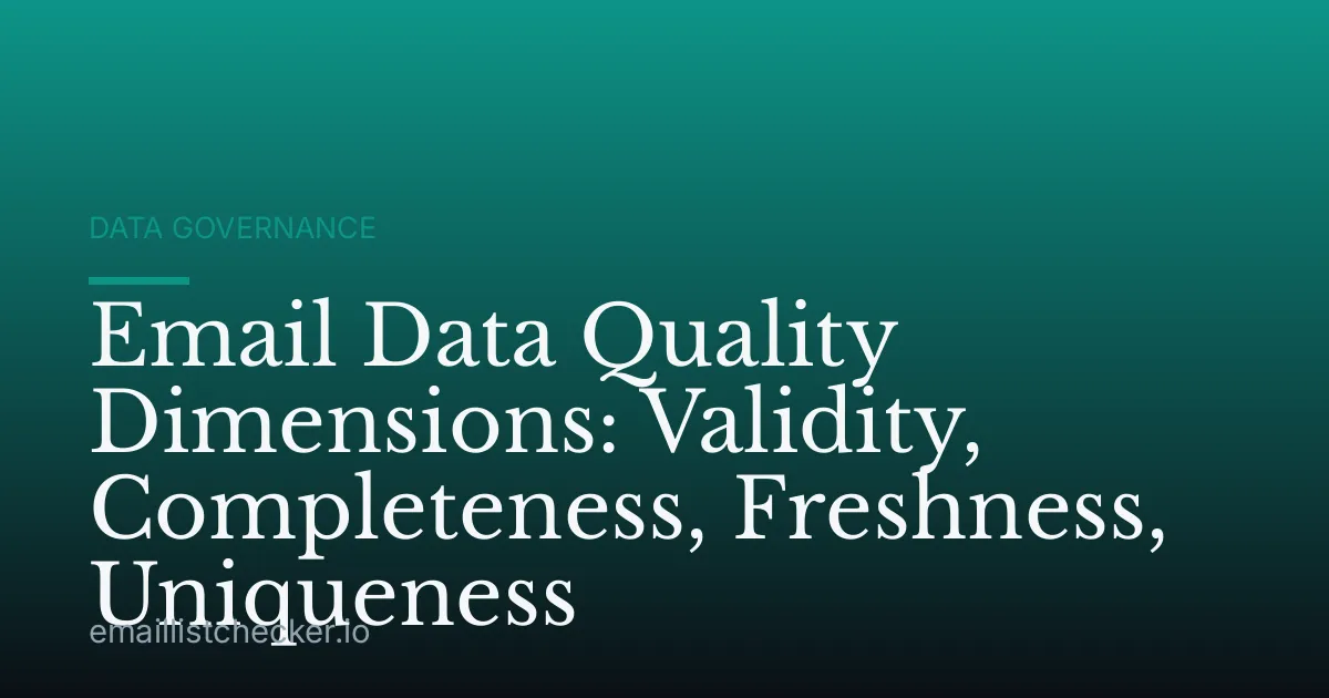 Email Data Quality Dimensions: Validity, Completeness, Freshness, Uniqueness