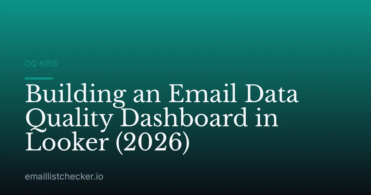 Building an Email Data Quality Dashboard in Looker (2026)