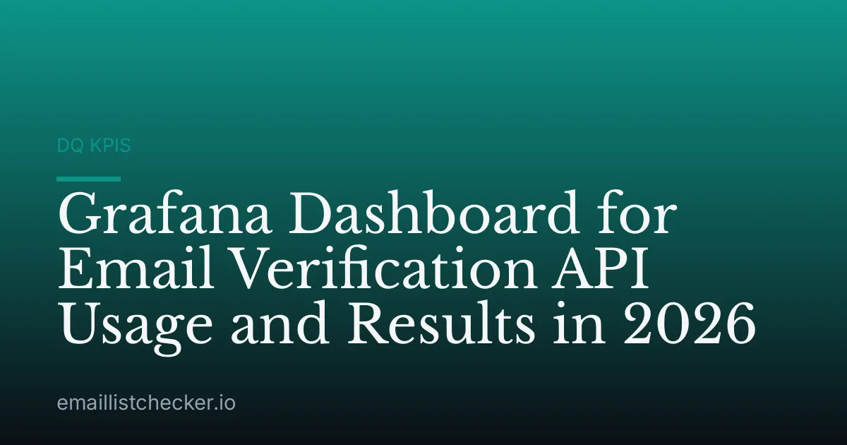 Grafana Dashboard for Email Verification API Usage and Results in 2026