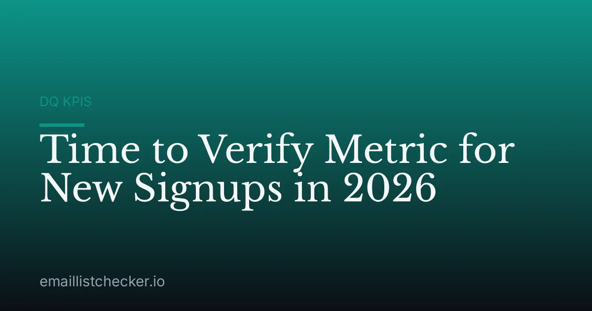 Time to Verify Metric for New Signups in 2026