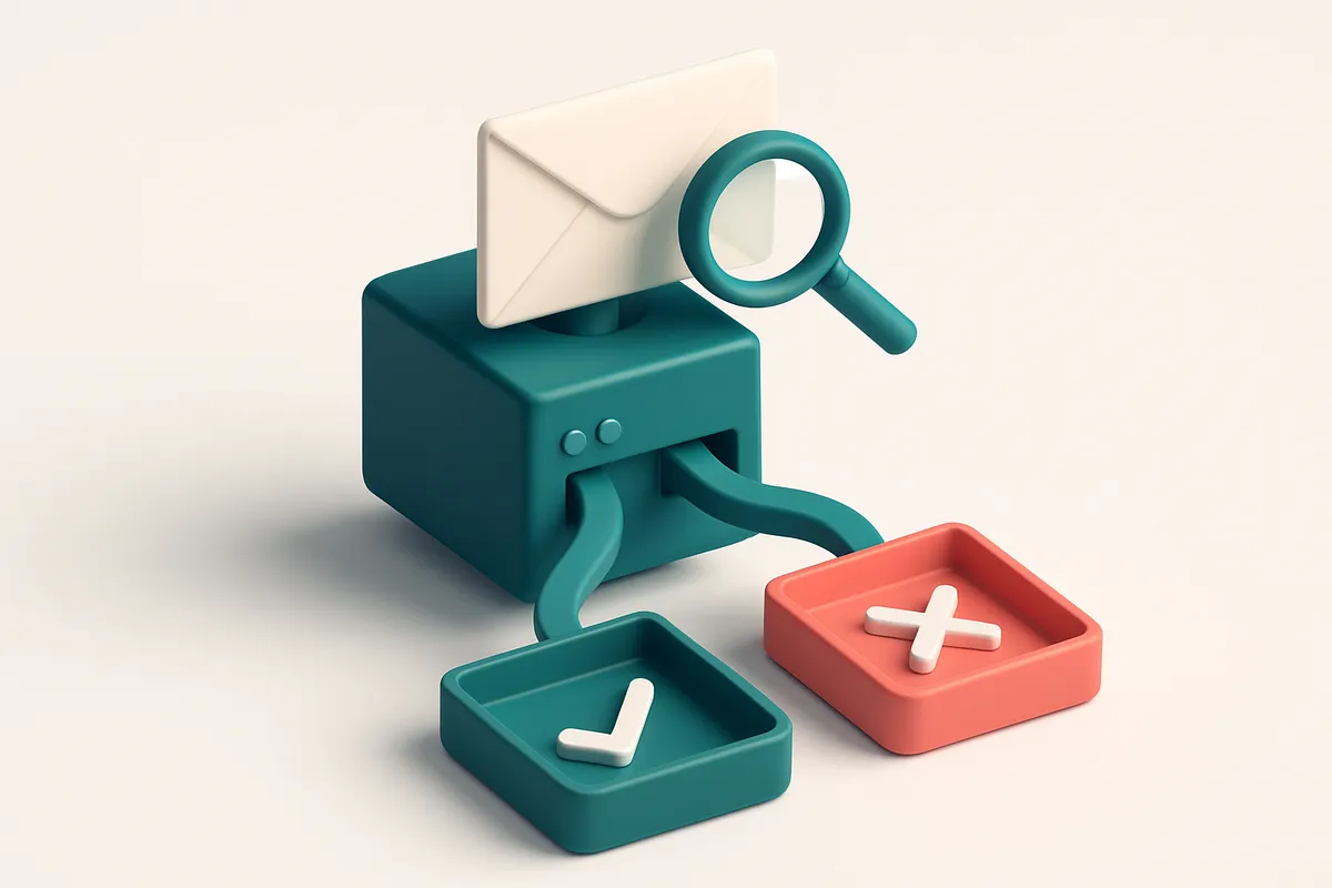 A 3D isometric illustration of a restaurant supply chain funnel: an envelope labeled ‘Cold Leads’ enters a server box th