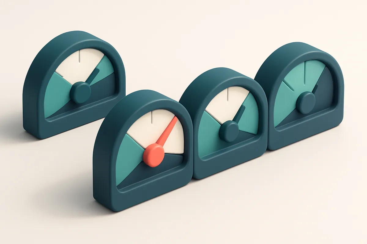 a row of four gauges representing deliverability, bounce rate, sender reputation, and list health
