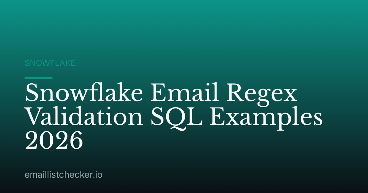 Snowflake Email Regex Validation SQL Examples 2026