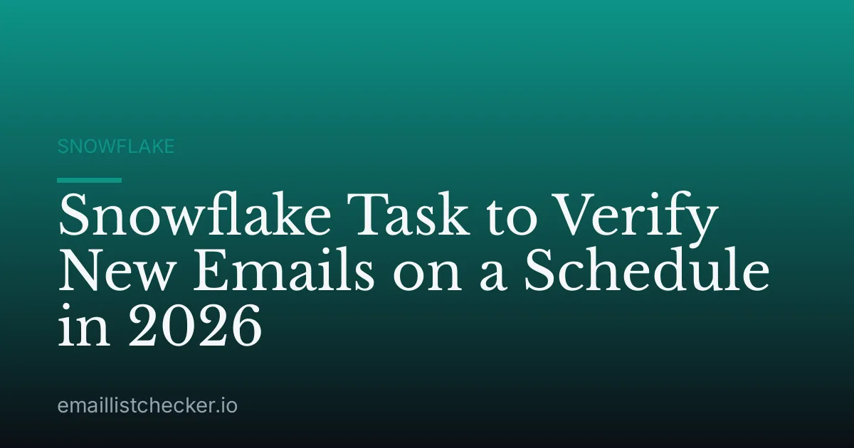 Snowflake Task to Verify New Emails on a Schedule in 2026