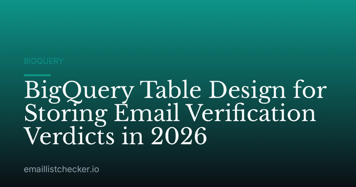 BigQuery Table Design for Storing Email Verification Verdicts in 2026