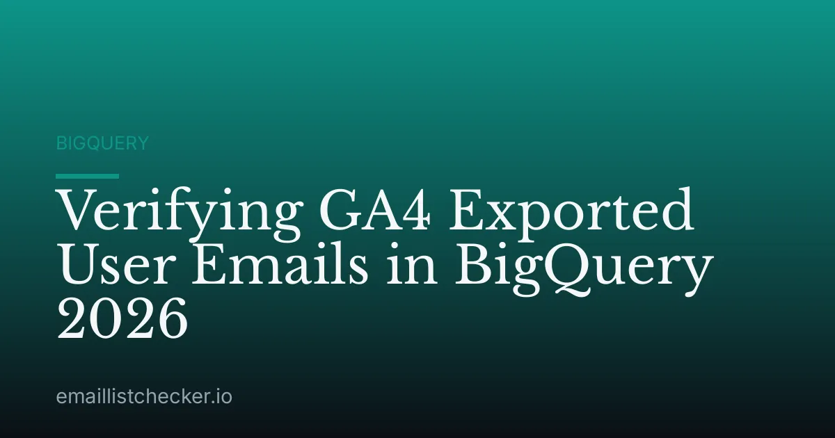 Verifying GA4 Exported User Emails in BigQuery 2026