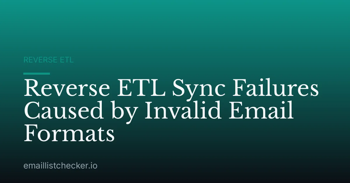 Reverse ETL Sync Failures Caused by Invalid Email Formats