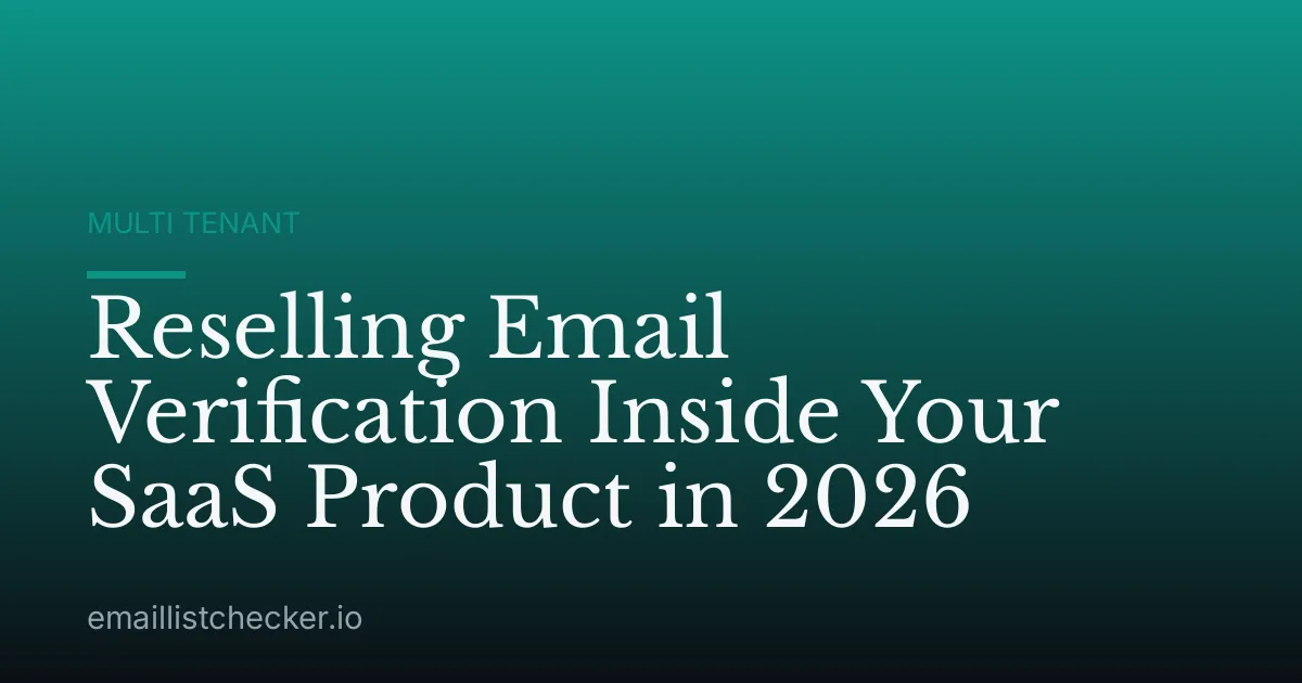 Reselling Email Verification Inside Your SaaS Product in 2026